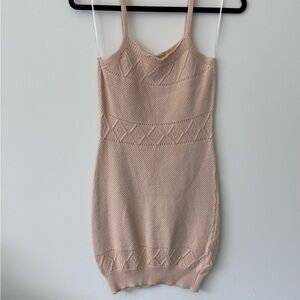 Hello Molly Beige Venus Retrograde Knit Dress
